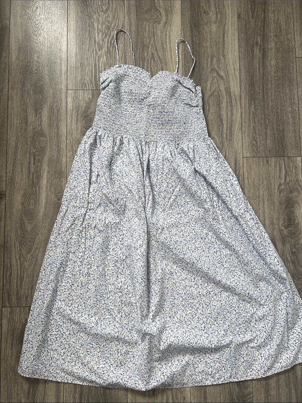 H&M Light Blue Floral Midi Dress